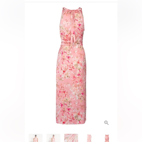 NWT Sofia the Label - Amelie High Neck Satin Dress - Pink Blossom - 12/L - Picture 6 of 9